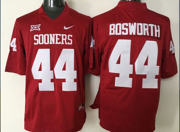 Men Oklahoma Sooners #44 Bosworth Red Nike 2025 NCAA Jersey->ncaa teams->NCAA Jersey